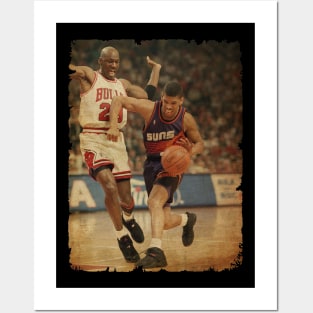 Kevin Johnson vs Michael Jordan Vintage Posters and Art